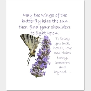 May The Wings Of The Butterfly Kiss The Sun Irish Blessing Posters and Art